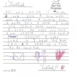 Taliah's letter
